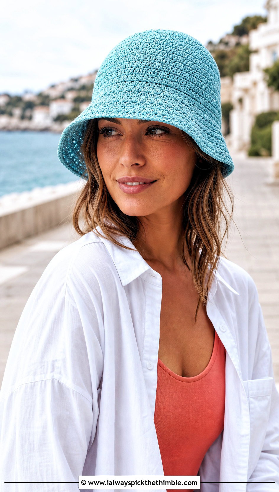 Crochet Bucket Chemo Hat With Oversized Shirt - 20 Easy Crochet Chemo Hats outfit ideas