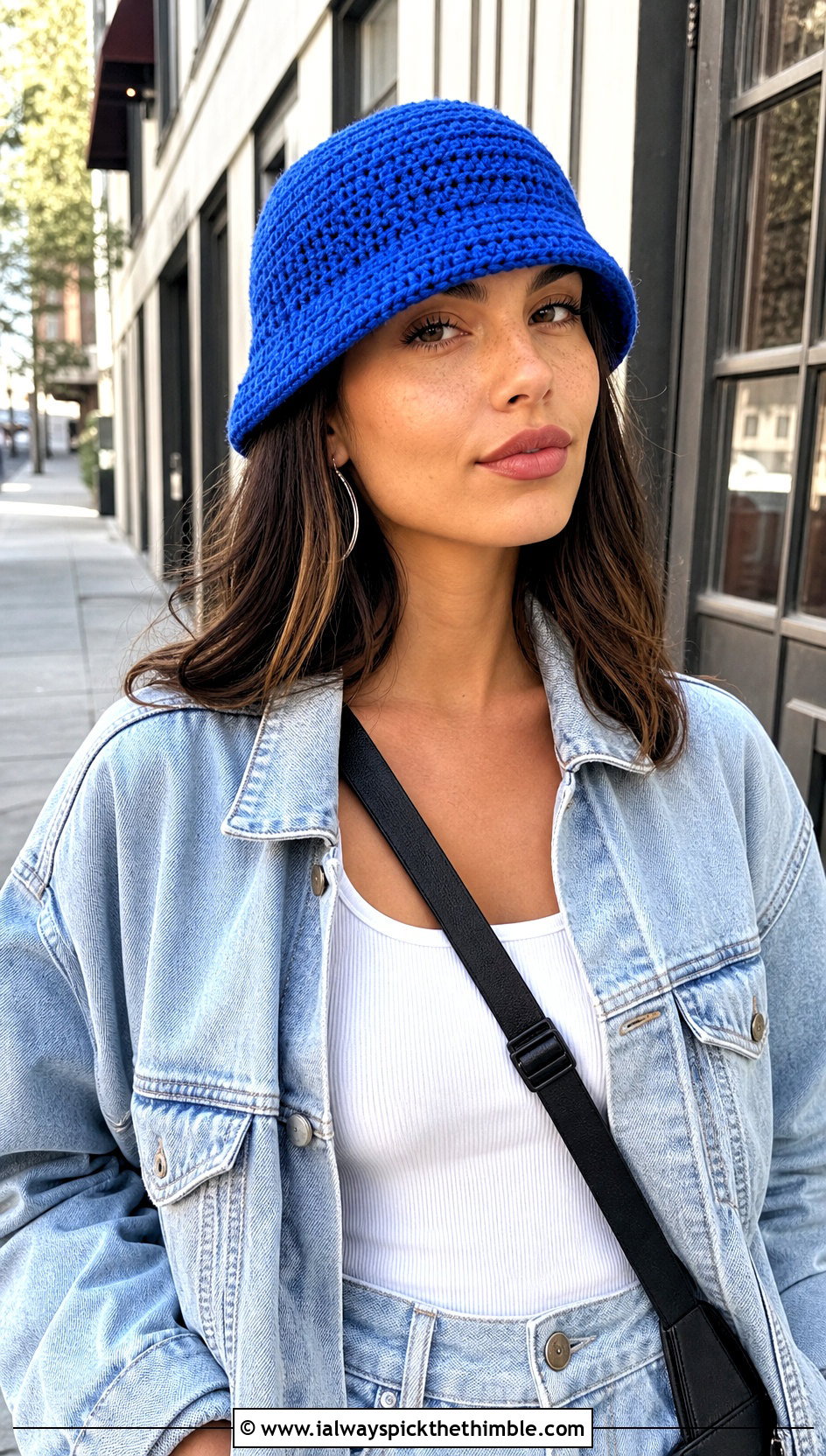 Crochet Bucket Hat With Denim Jacket - 25 crochet brim hat outfit ideas