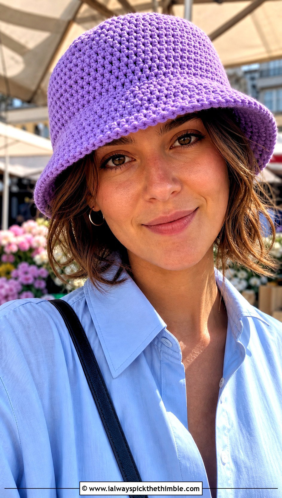 Crochet Bucket Hat With Shirt Dress And Sneakers - 25 crochet clothes and accessories outfit ideas
