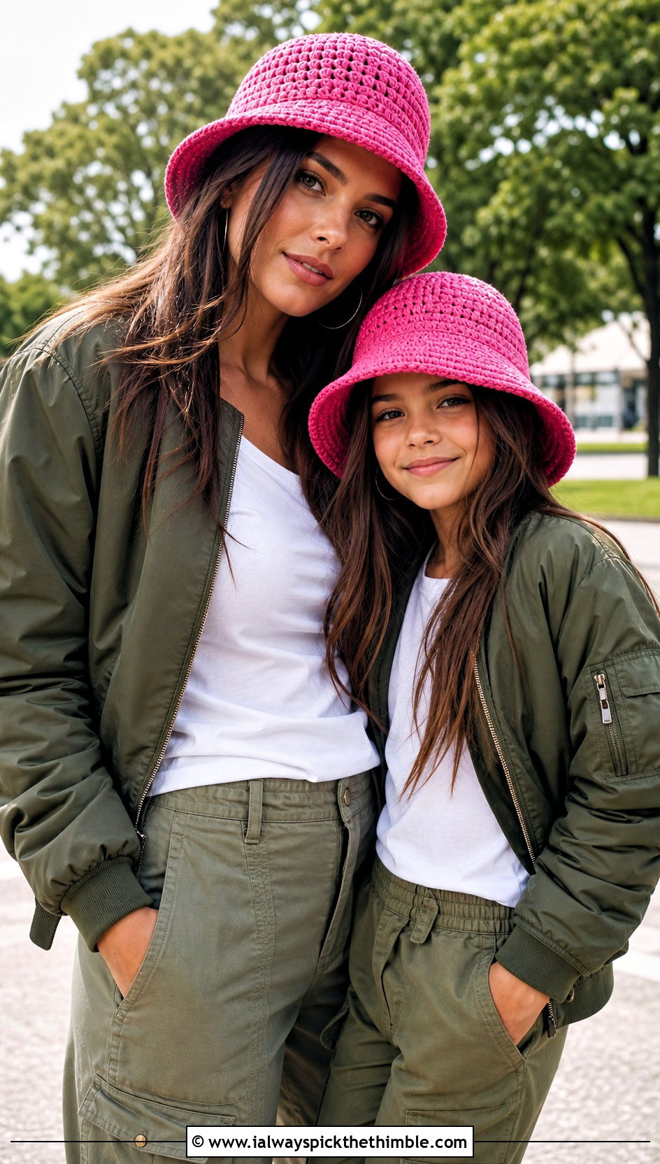 Crochet Bucket Hat With T Shirts And Cargo Pants - 20 Mommy And Me Crochet Hats outfit ideas