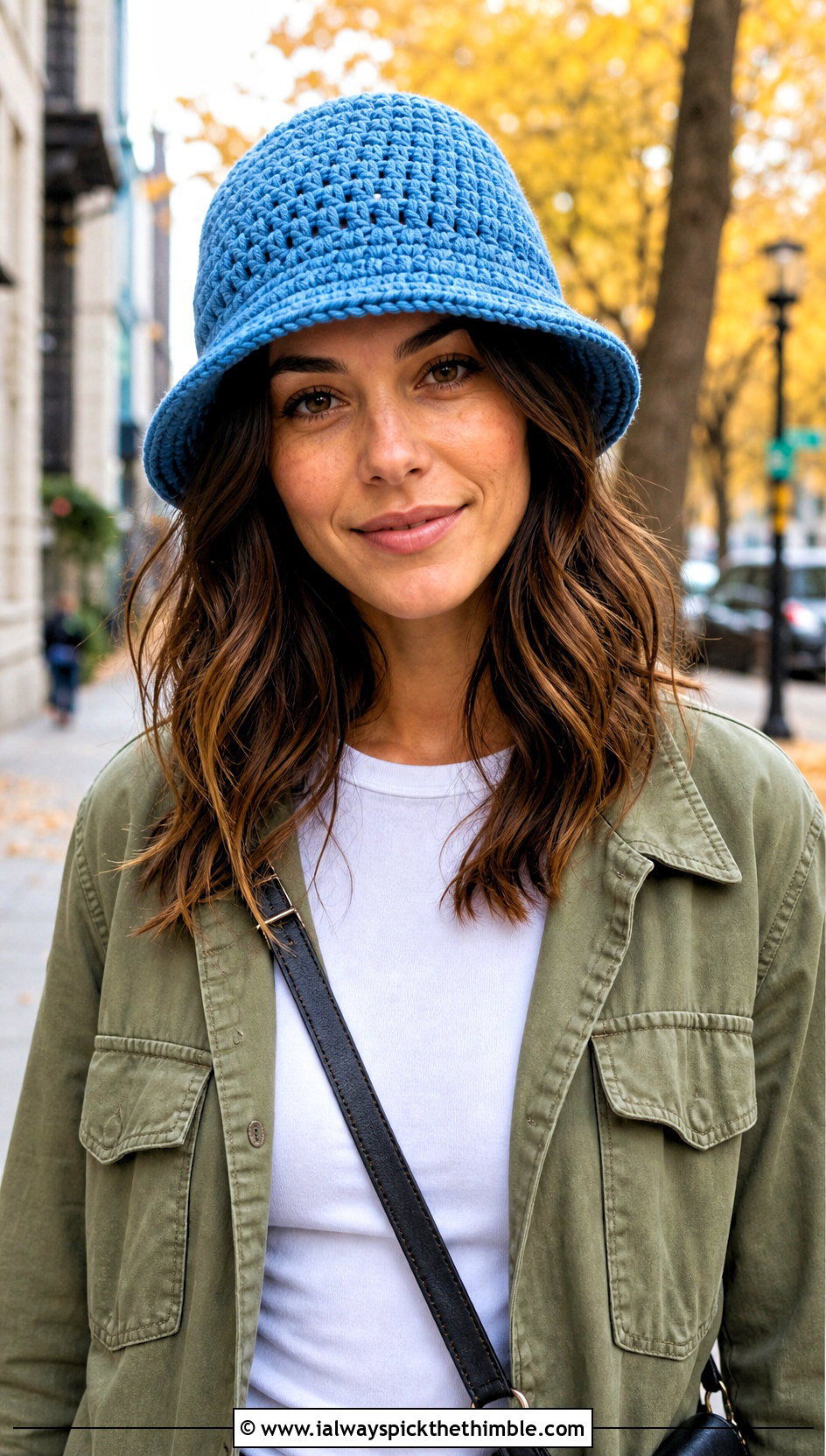 Crochet Bucket Hat With Utility Jacket And Jeans - 25 crochet fall clothes and outfit ideas