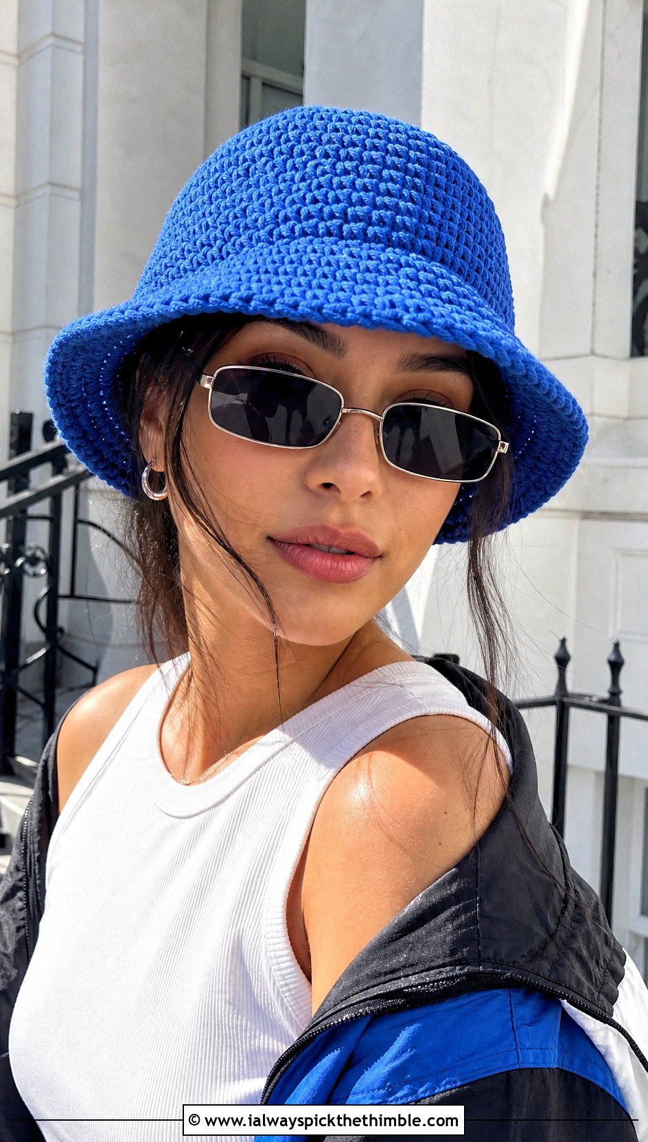 Crochet Bucket Hat With Windbreaker - 20 Crochet 90S Outfit ideas