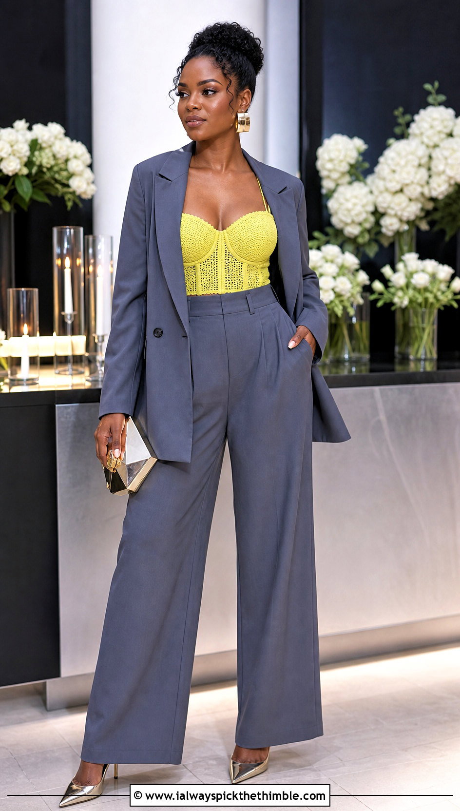 Crochet Bustier Top With Wide Leg Suit - 25 crochet outfits black women outfit ideas