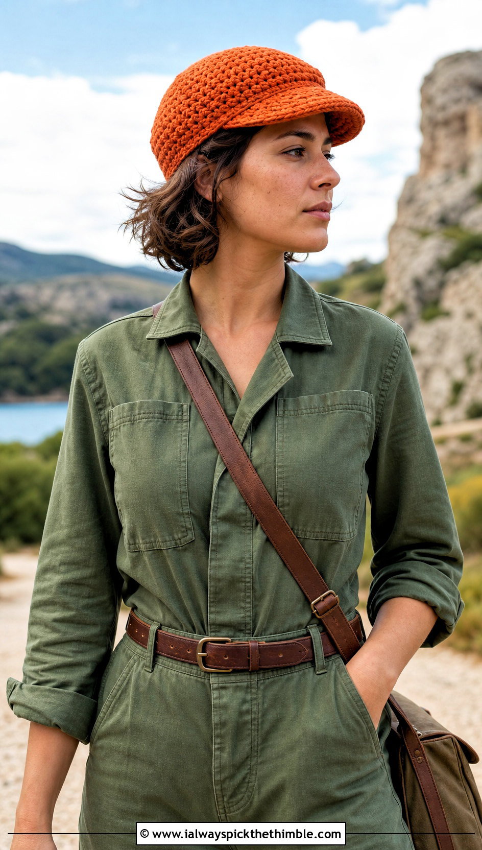 Crochet Cabbie Scally Cap With Utility Jumpsuit - 20 Crochet Scally Cap outfit ideas