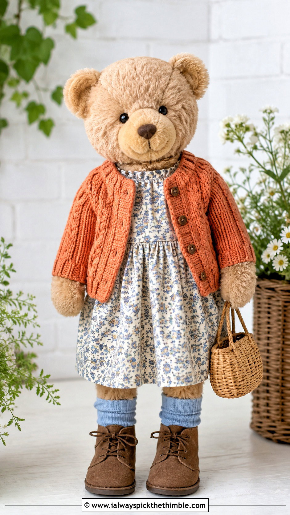Crochet Cable Cardigan With Floral Dress - 25 crochet jellycat clothes and outfit ideas