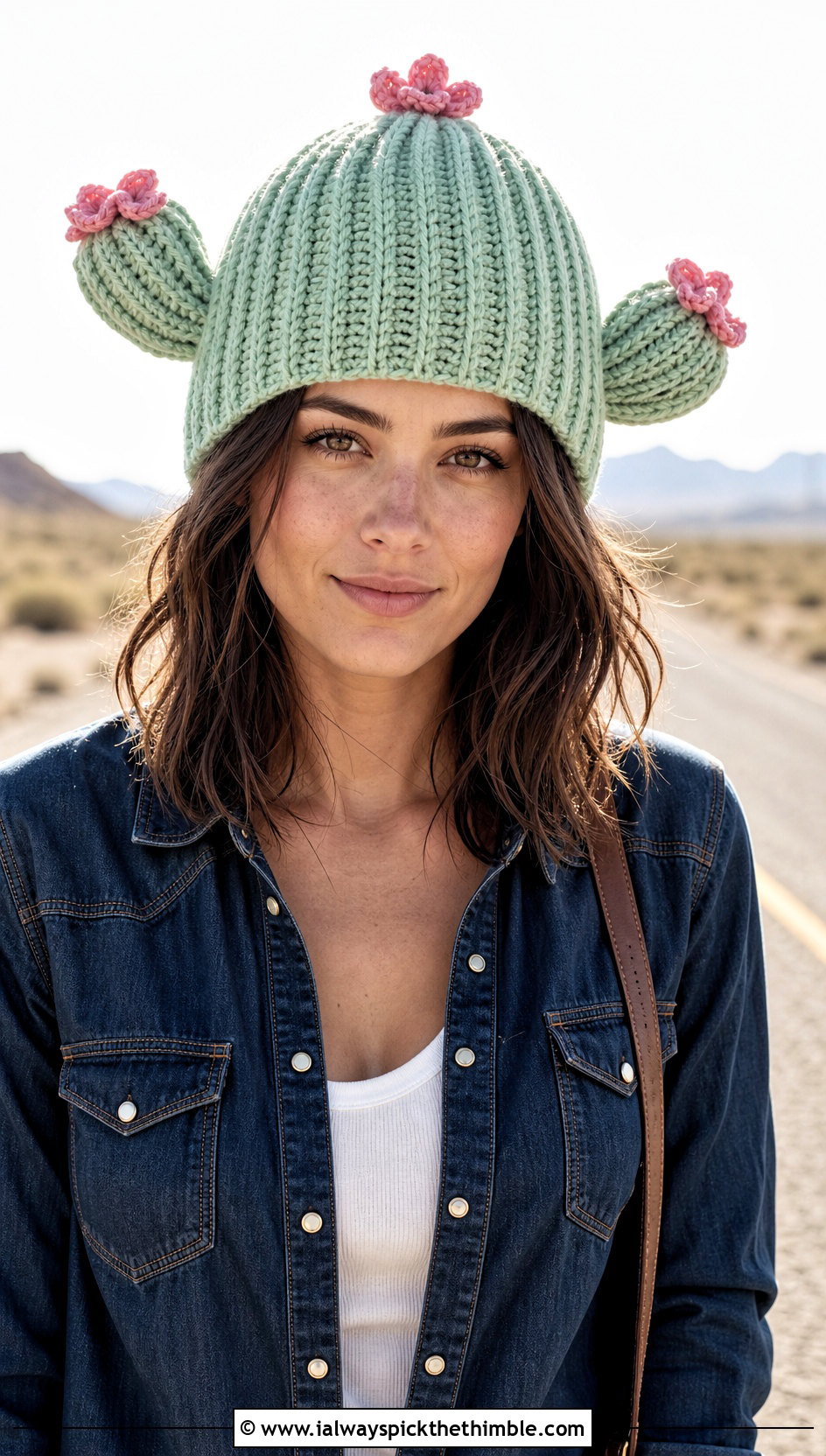 Crochet Cactus Amigurumi Hat With Western Denim - 20 crochet amigurumi hat outfit ideas