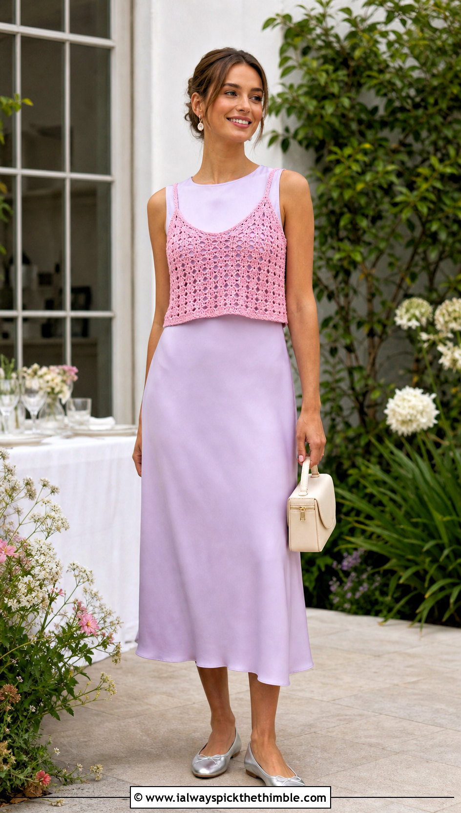 Crochet Camisole Tank Top With A Midi Dress - 20 Quick Crochet Tank Top outfit ideas