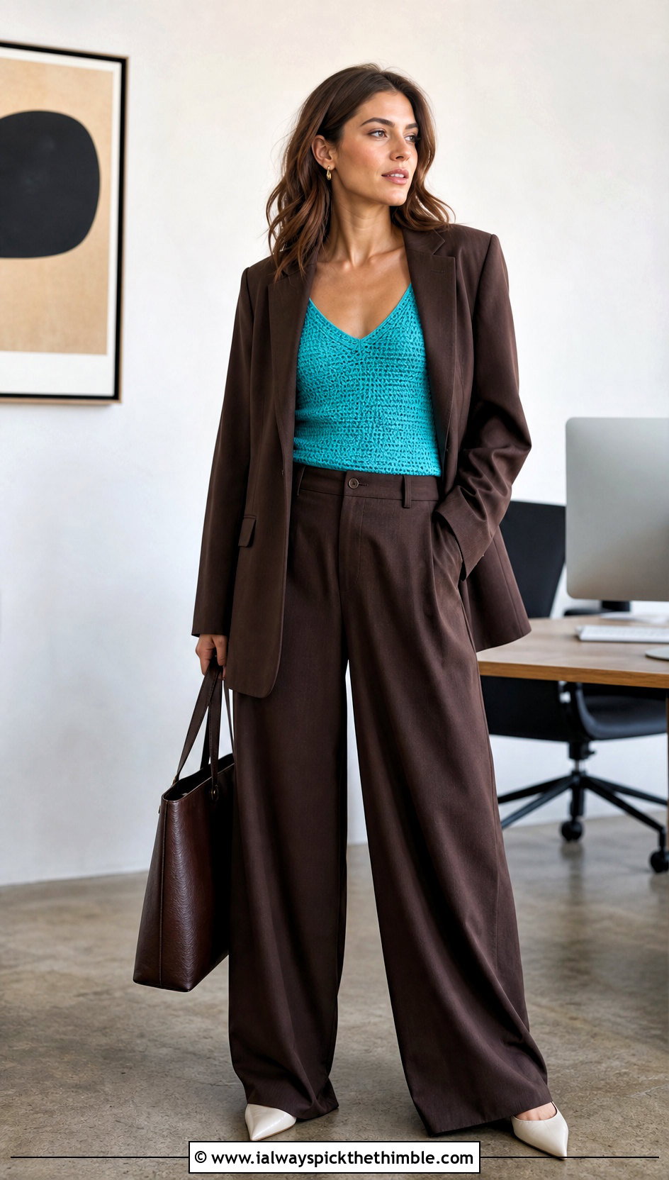 Crochet Camisole Top With Relaxed Suit - 25 simple crochet tops outfit ideas