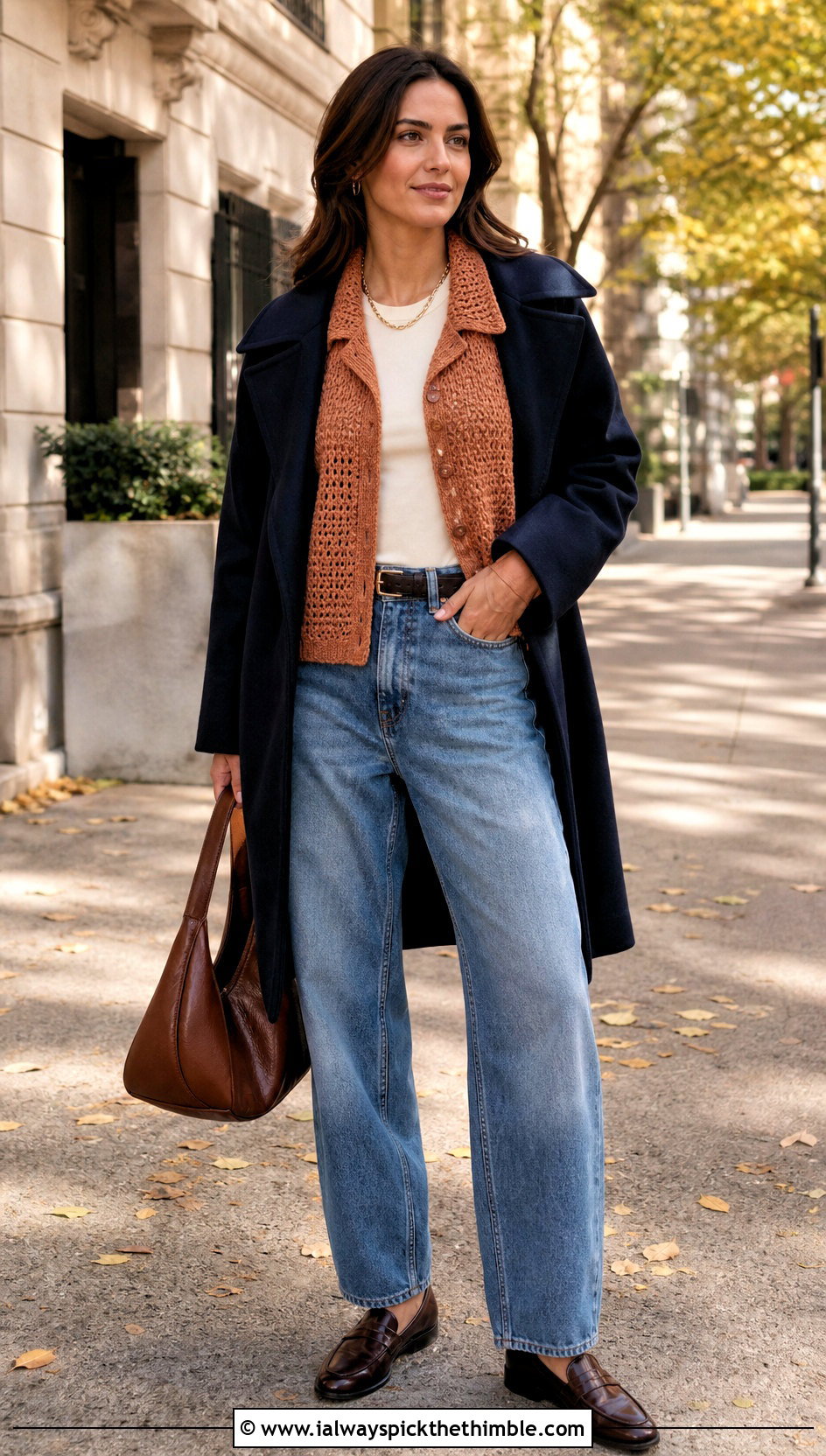 Crochet Camp Blouse With Barrel Leg Jeans - 15 fall crochet blouse outfit ideas