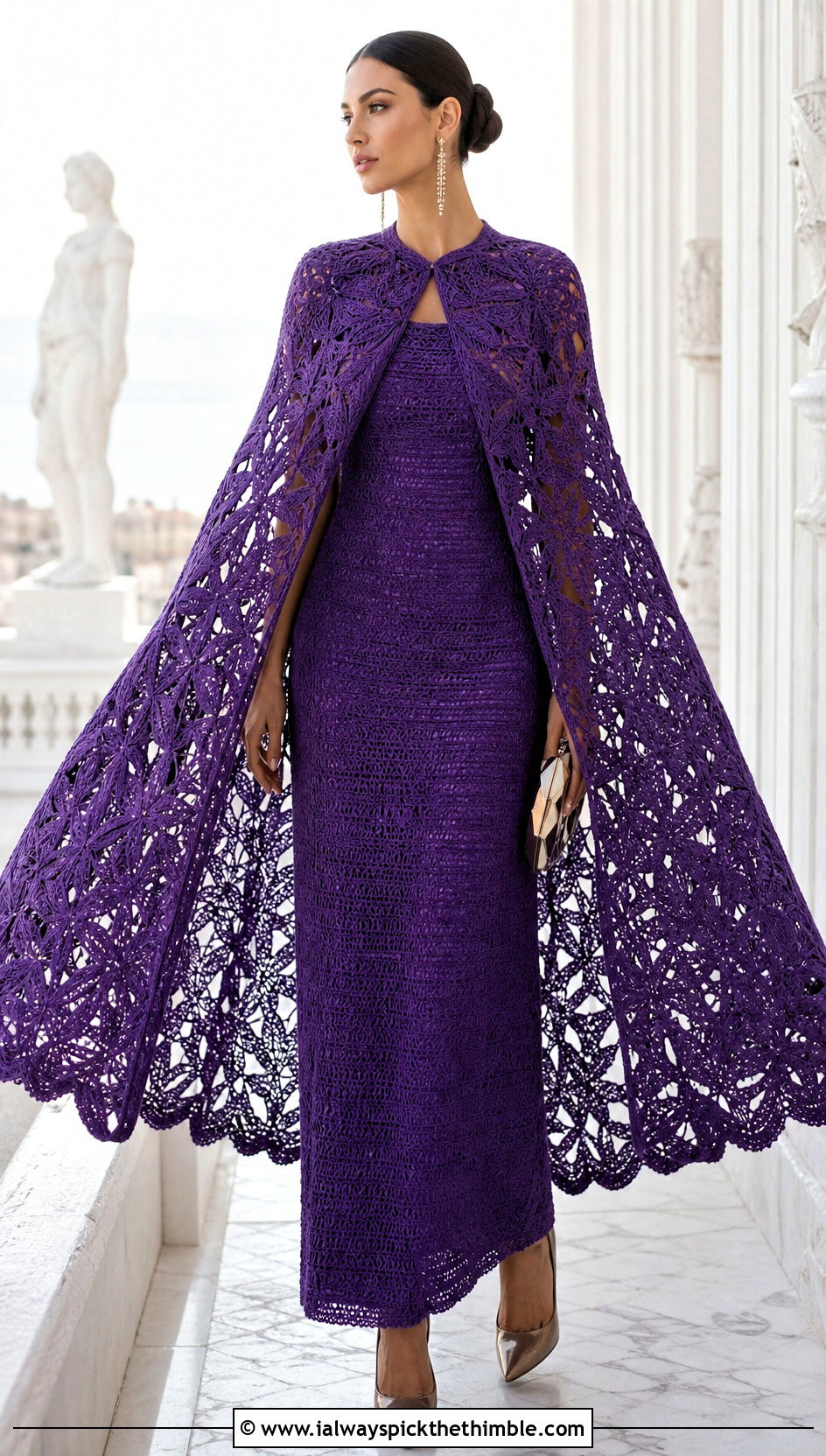 Crochet Cape Sleeve Wedding Dress - 20 Handmade Crochet Wedding Dress outfit ideas