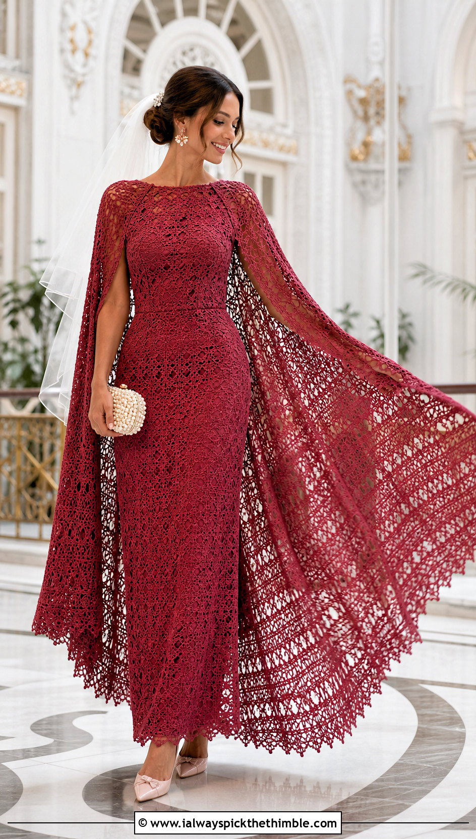 Crochet Cape Sleeve Wedding Dress - 15 crochet wedding dress inspiration outfit ideas