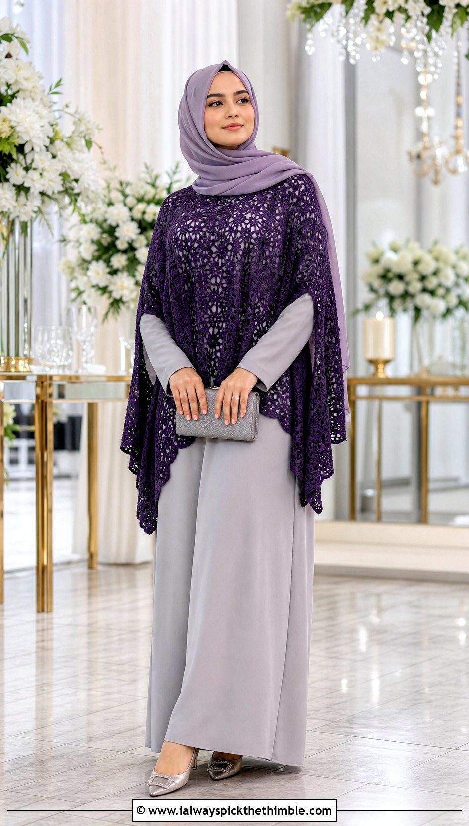 Crochet Cape Top With Maxi Dress - 20 crochet top hijabi outfit ideas