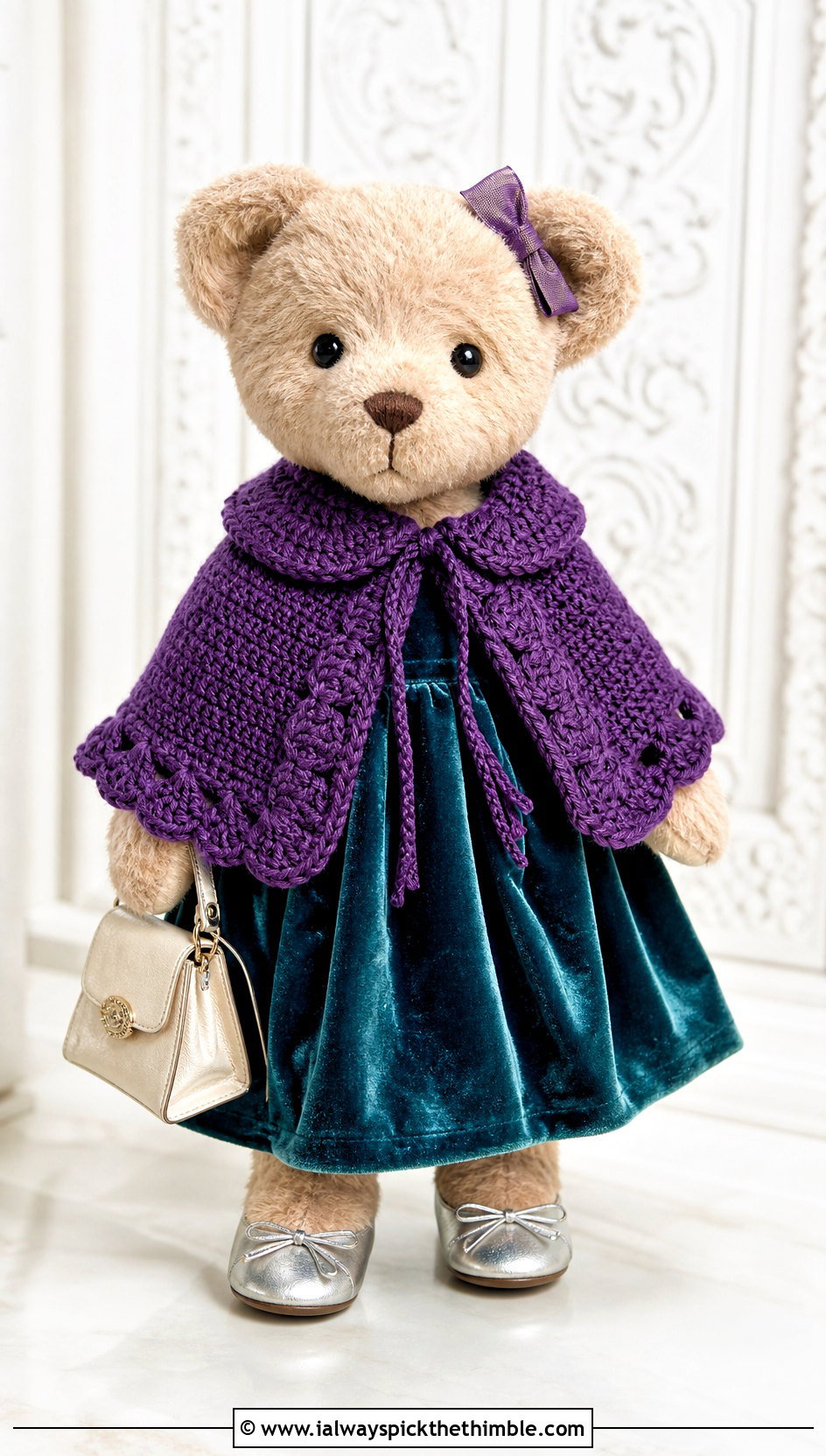 Crochet Cape With Velvet Dress - 25 crochet teddy clothes and outfit ideas