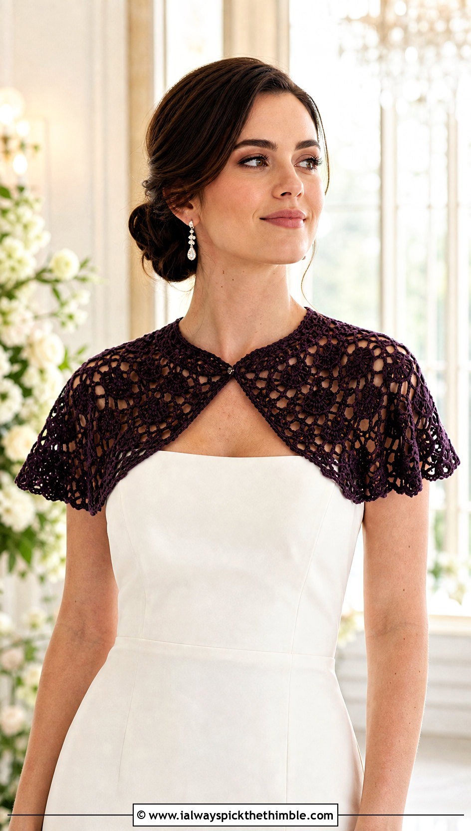 Crochet Capelet Collar With Strapless Sheath Wedding Dress - 15 crochet collar for wedding dress diy outfit ideas