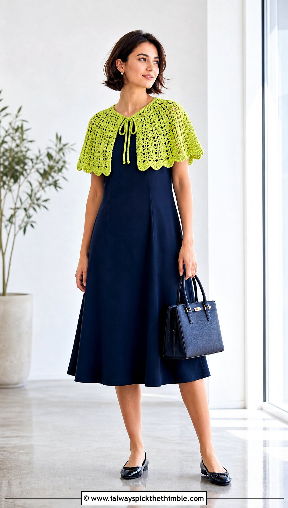 Crochet Capelet With A Line Dress - 25 Kawaii Crochet Clothes and outfit ideas