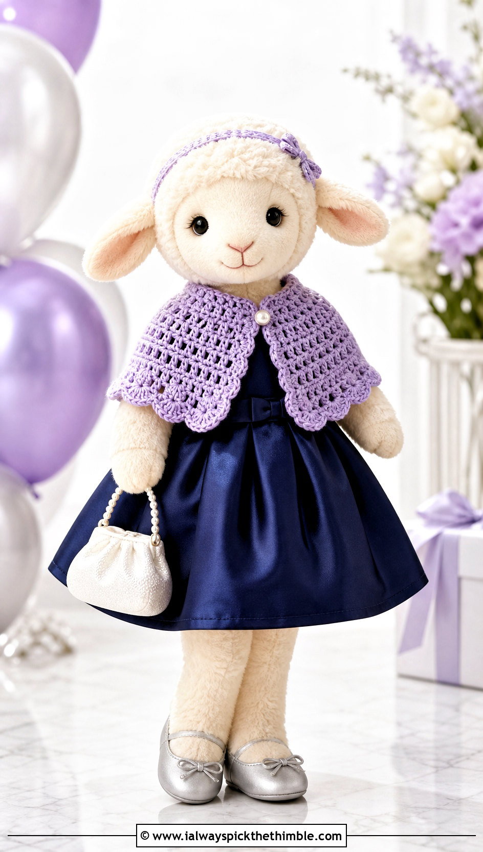 Crochet Capelet With Satin Dress - 25 crochet clothes for stuffed animals outfit ideas
