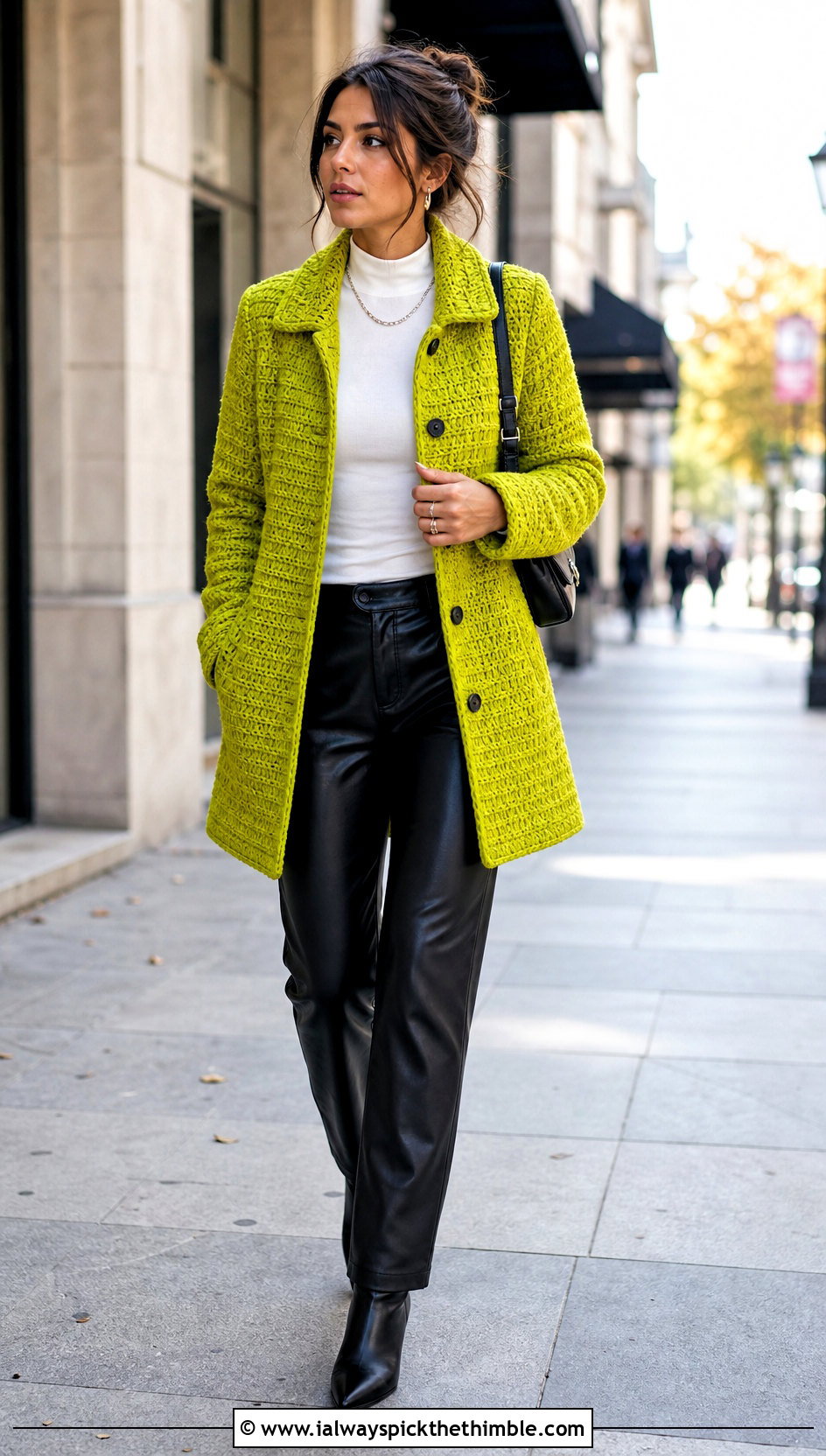 Crochet Car Coat With Leather Pants - 20 Crochet Coat For Women outfit ideas