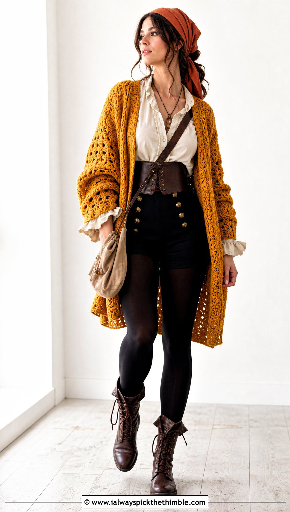 Crochet Cardigan Pirate Costume With Tailored Shorts - 20 crochet pirate costume outfit ideas