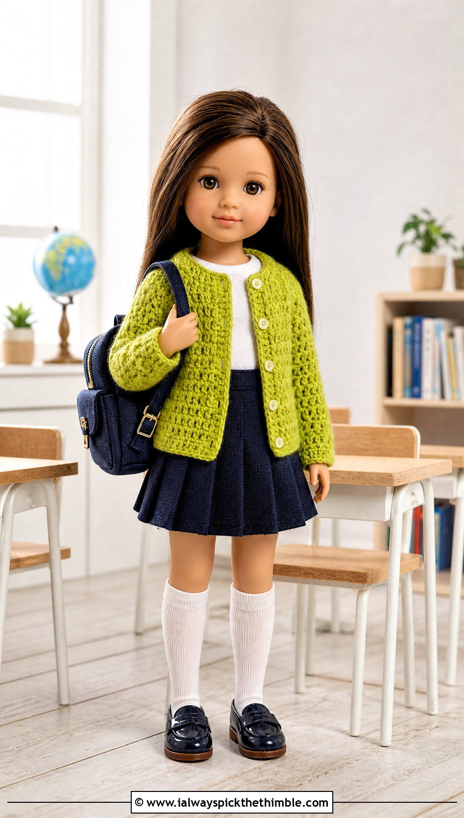 Crochet Cardigan With Pleated Skirt - 15 Crochet 5 Inch Doll Clothes and outfit ideas