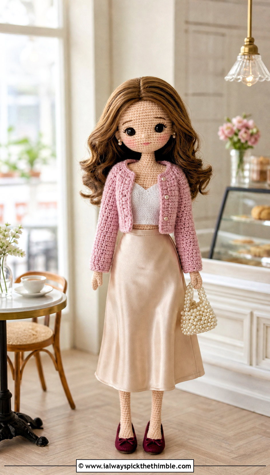 Crochet Cardigan and Satin Skirt for Amigurumi - 15 Clothes For Amigurumi outfit ideas