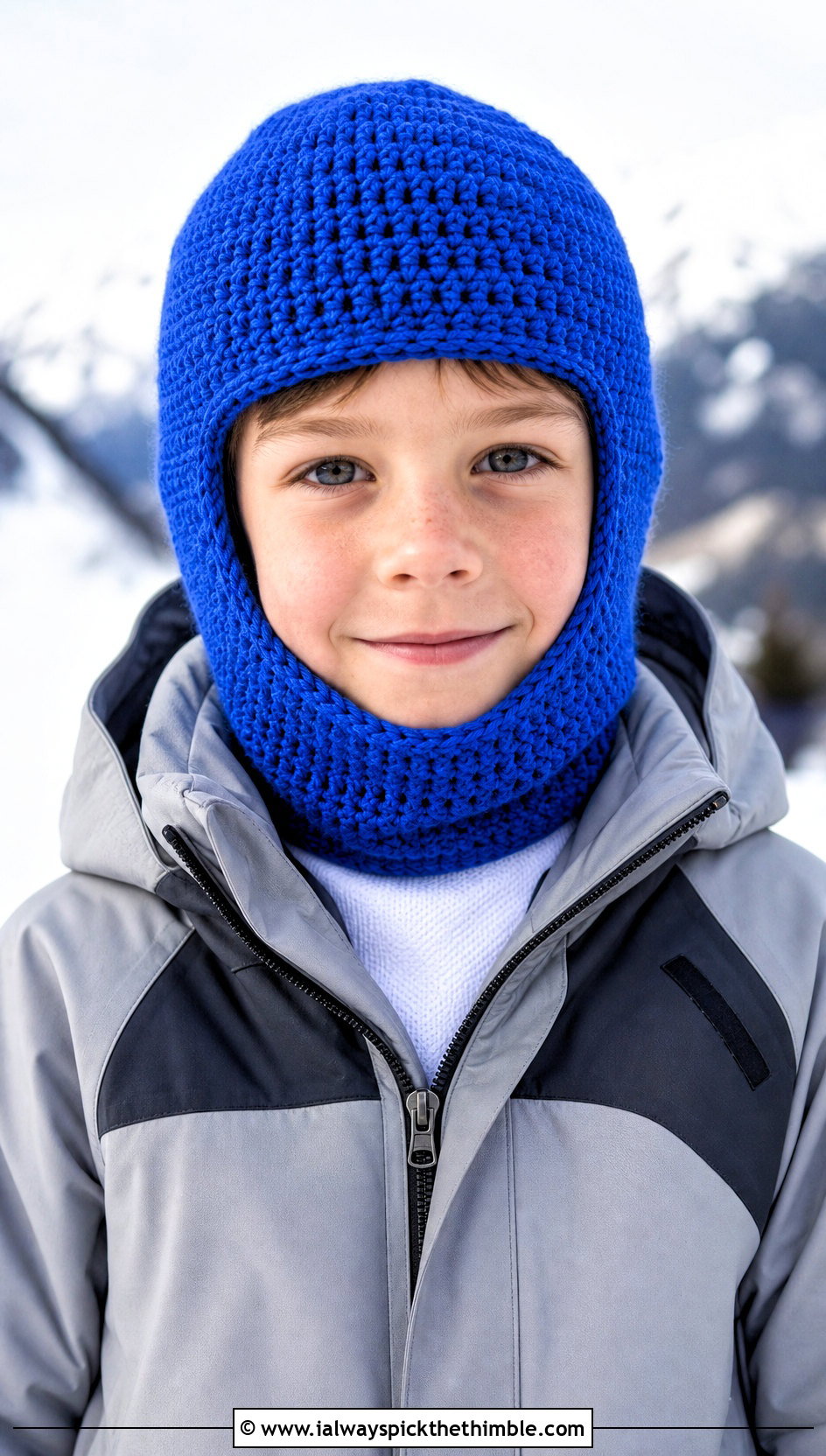 Crochet Childs Balaclava Hat With Color Block Jacket - 20 crochet childs hat outfit ideas