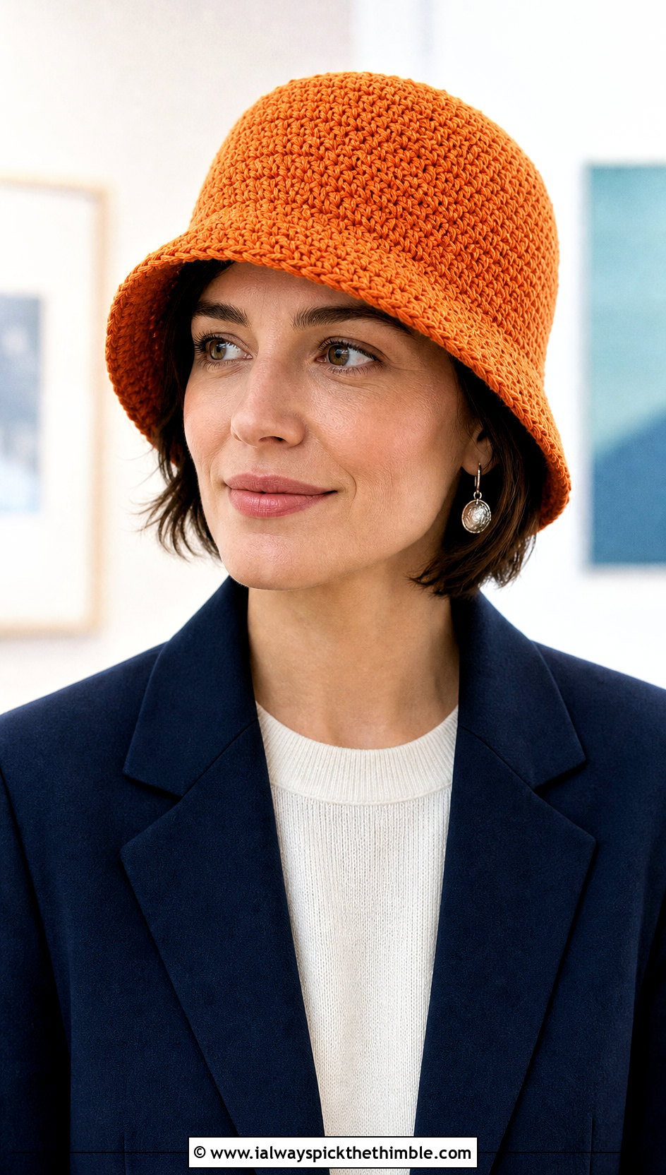 Crochet Cloche Hat With Blazer and Midi Skirt - 15 Tiktok Crochet Hat outfit ideas