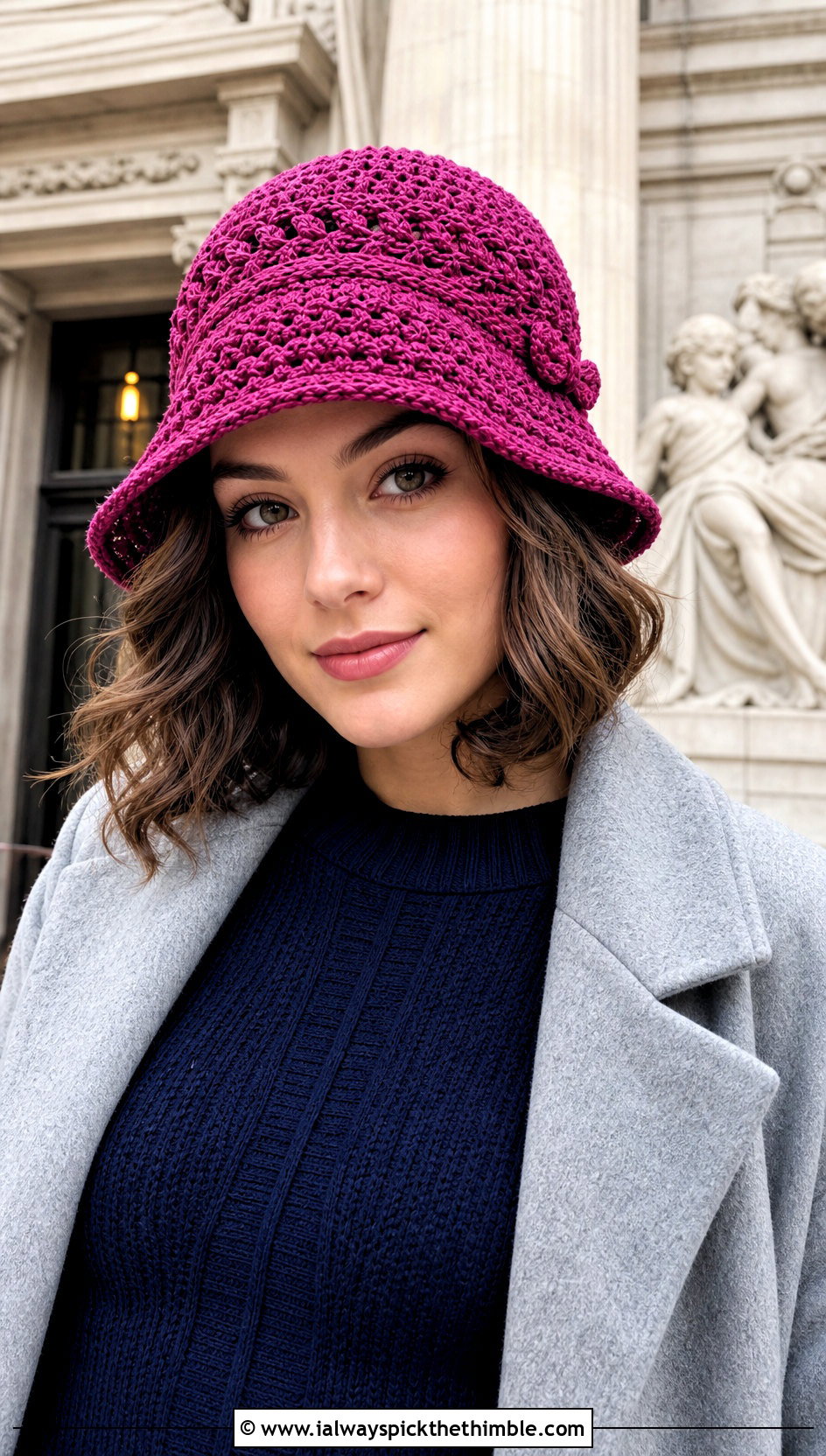 Crochet Cloche Hat With Knit Dress And Knee High Boots - 25 quick crochet hat outfit ideas