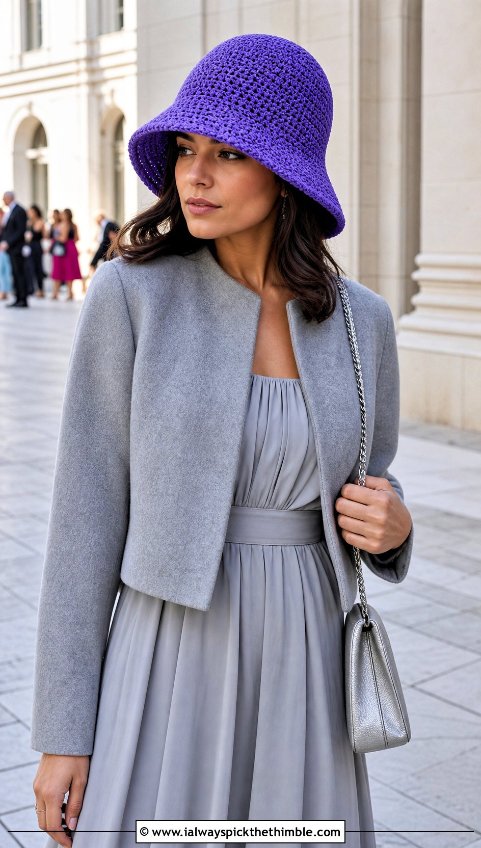 Crochet Cloche Hat With Midi Dress - 20 Cool Crochet Hat outfit ideas