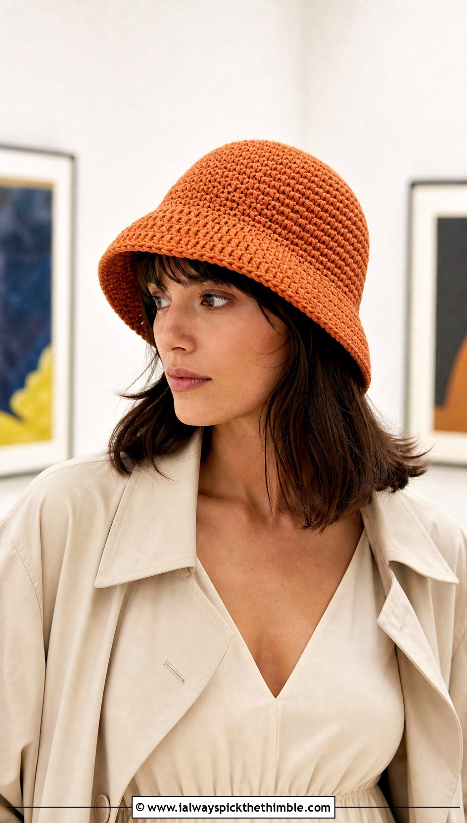 Crochet Cloche Hat With Midi Dress - 20 Quick Crochet Hats outfit ideas