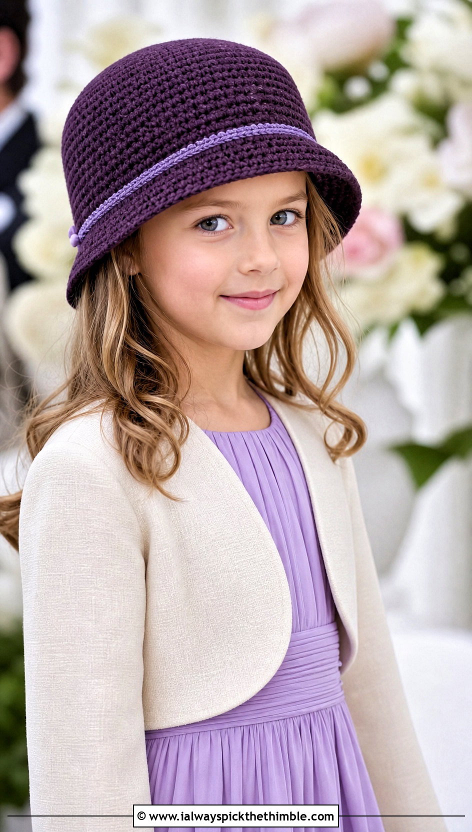 Crochet Cloche Hat With Pleated Dress - 25 childrens crochet hats outfit ideas