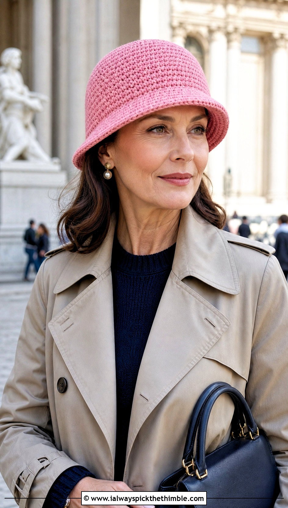 Crochet Cloche Hat With Trench Coat - 20 Crochet Hat For Grandma outfit ideas