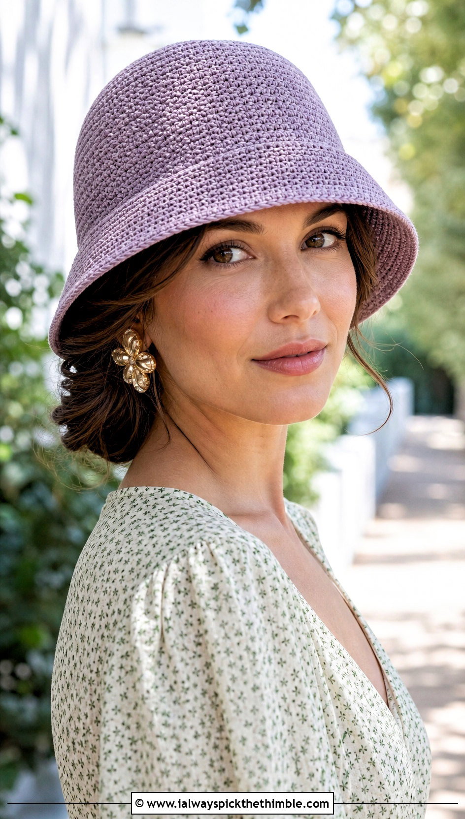 Crochet Cloche Sun Hat With Tea Dress - 20 summer crochet sun hat outfit ideas