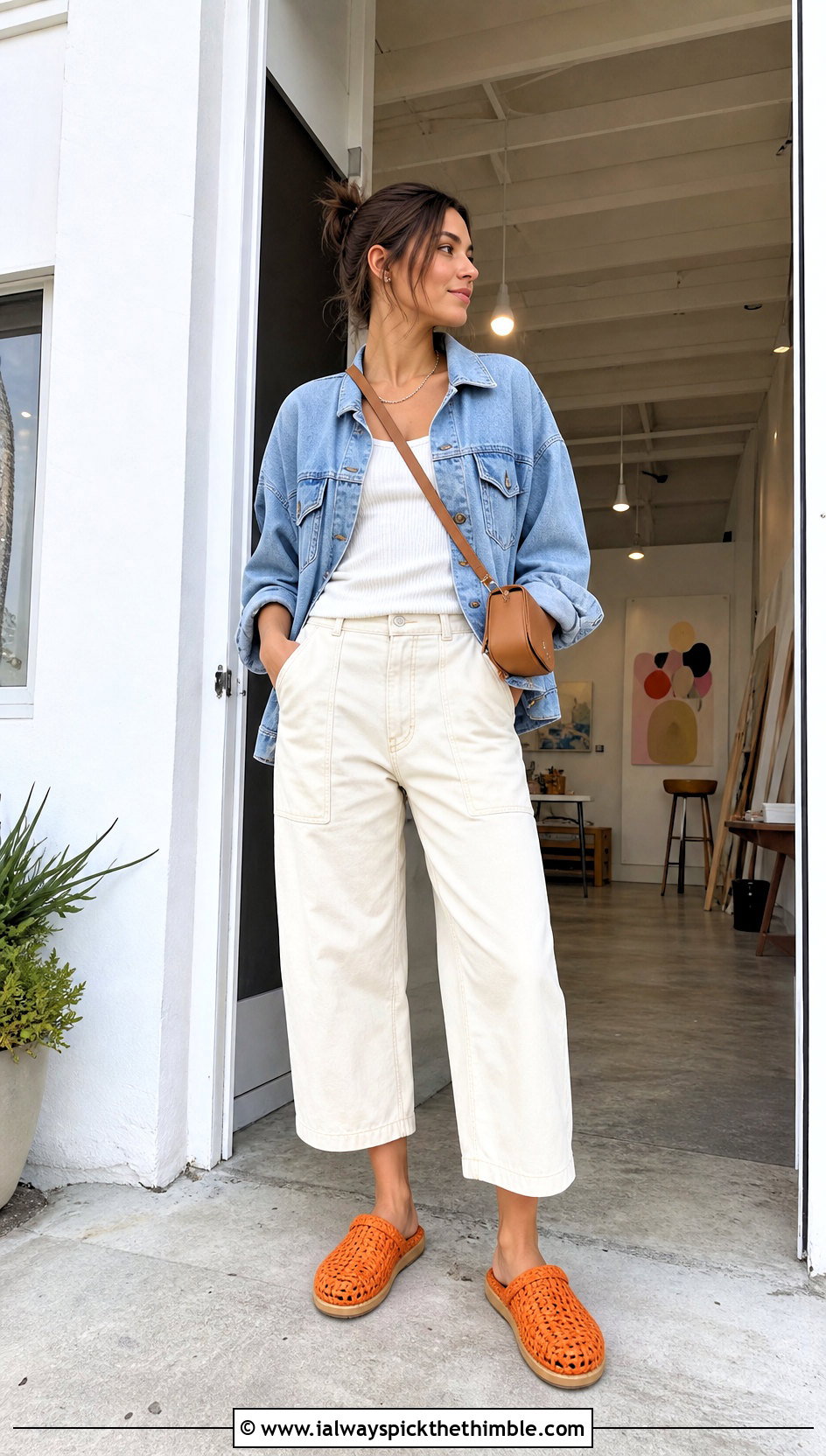 Crochet Clog Slippers With Barrel Jeans - 20 Women's Crochet Slippers For Women outfit ideas
