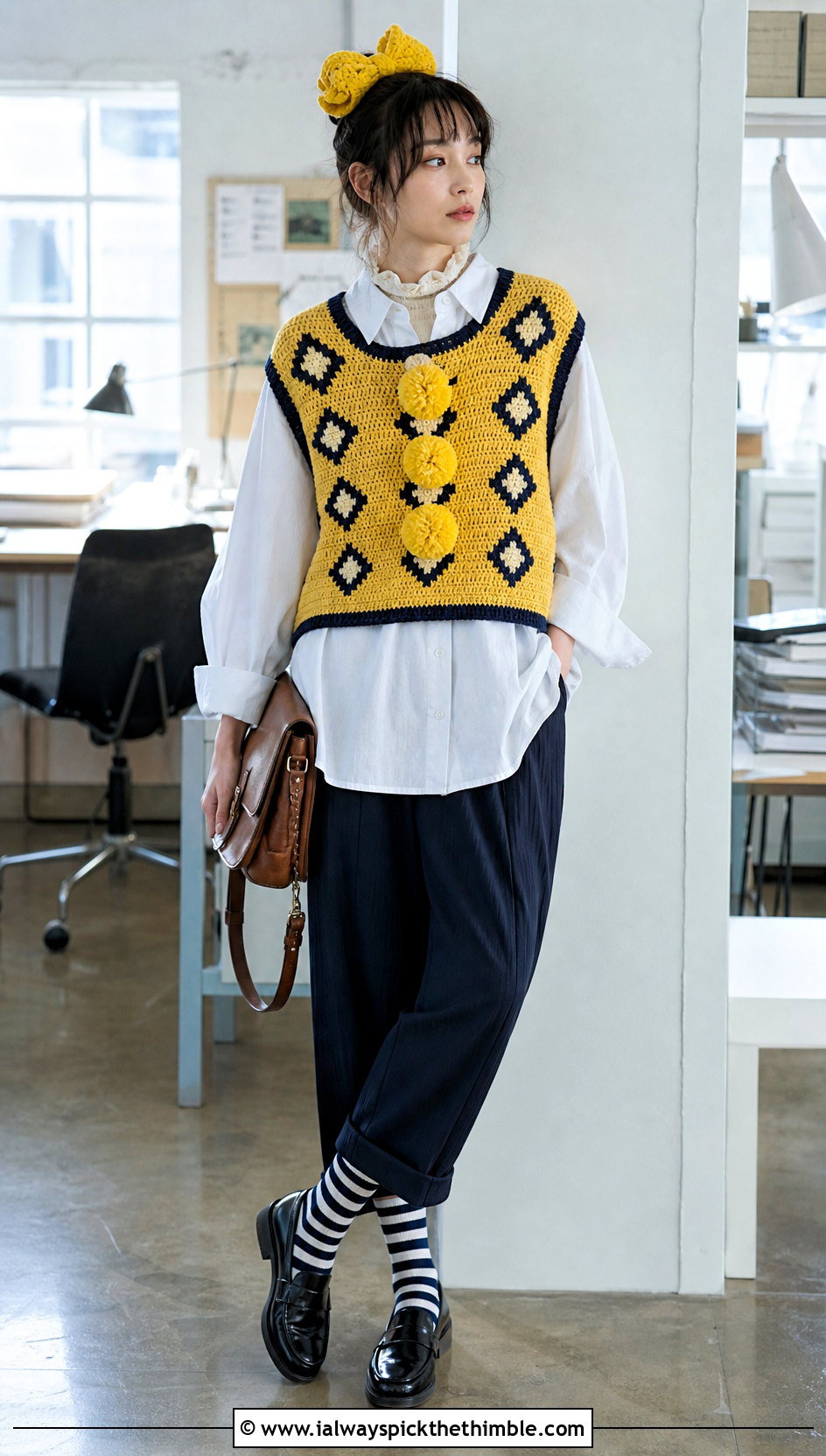 Crochet Clown Sweater Vest With Button Down And Trousers - 25 crochet clown costume outfit ideas
