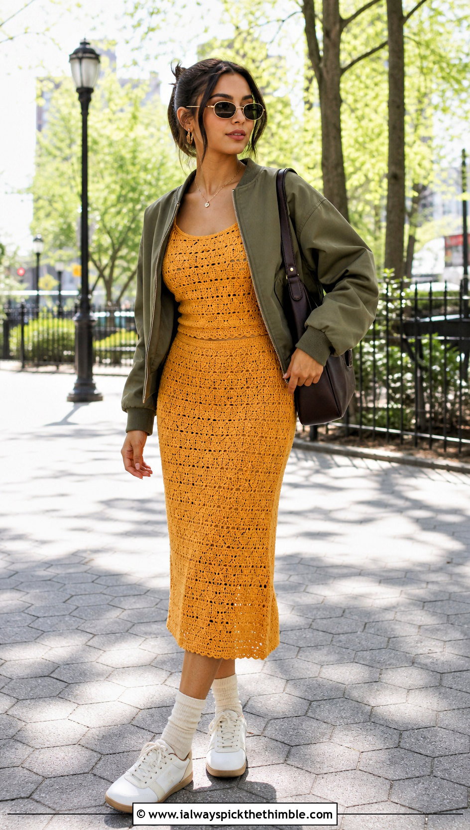 Crochet Co Ord Set With Bomber Jacket - 20 Edgy Crochet Clothes and outfit ideas