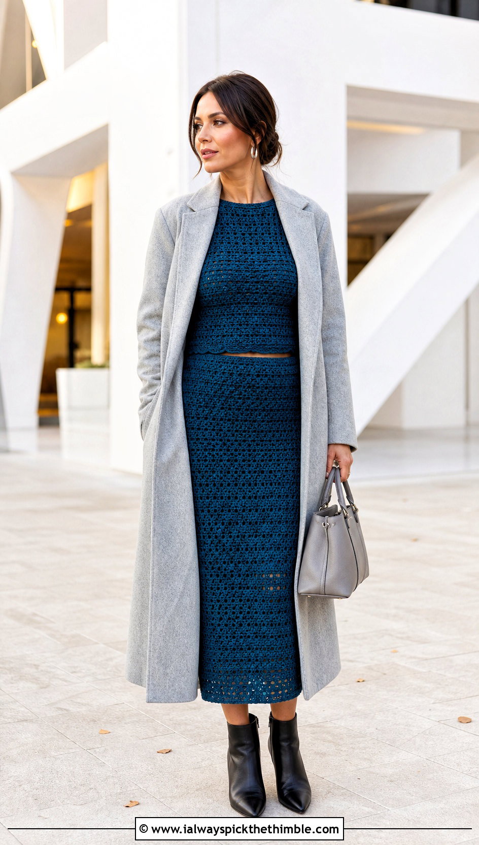 Crochet Co Ord Set With Long Coat - 20 crochet fall outfits ideas