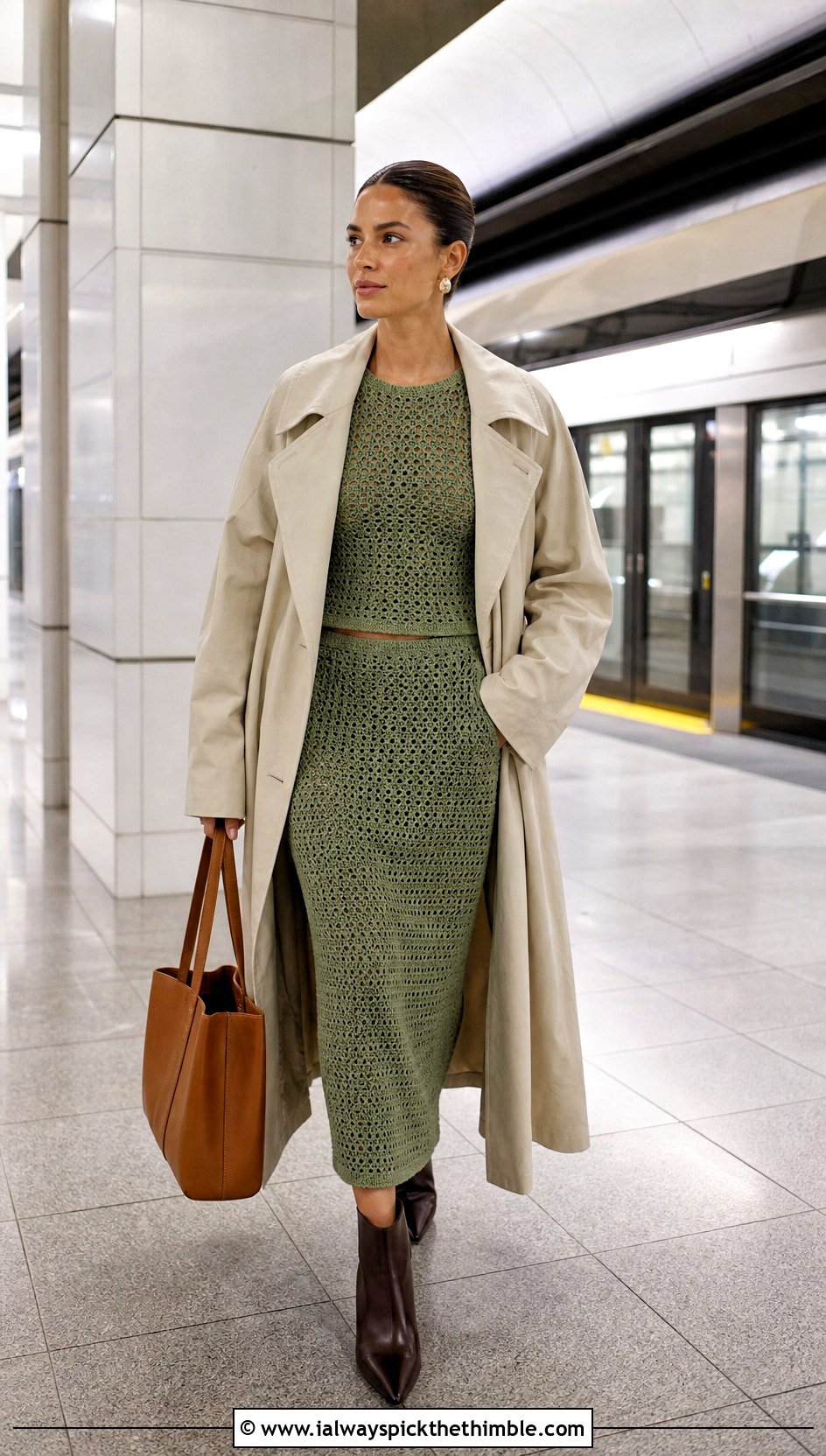 Crochet Co Ord Set With Long Trench Coat - 20 Custom Crochet Clothes and outfit ideas