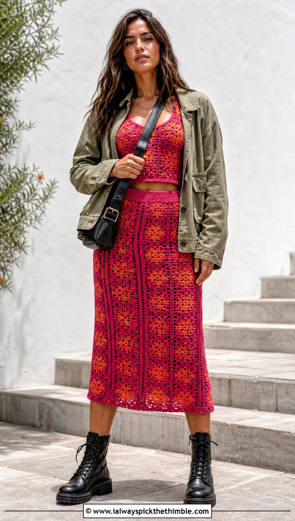 Crochet Co Ord Set With Utility Jacket - 25 Crochet Grunge Clothes and outfit ideas