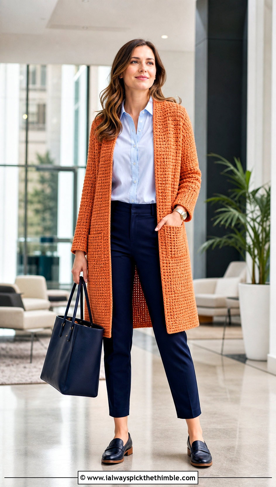 Crochet Coatigan With Ankle Pants - 25 crochet coats outfit ideas