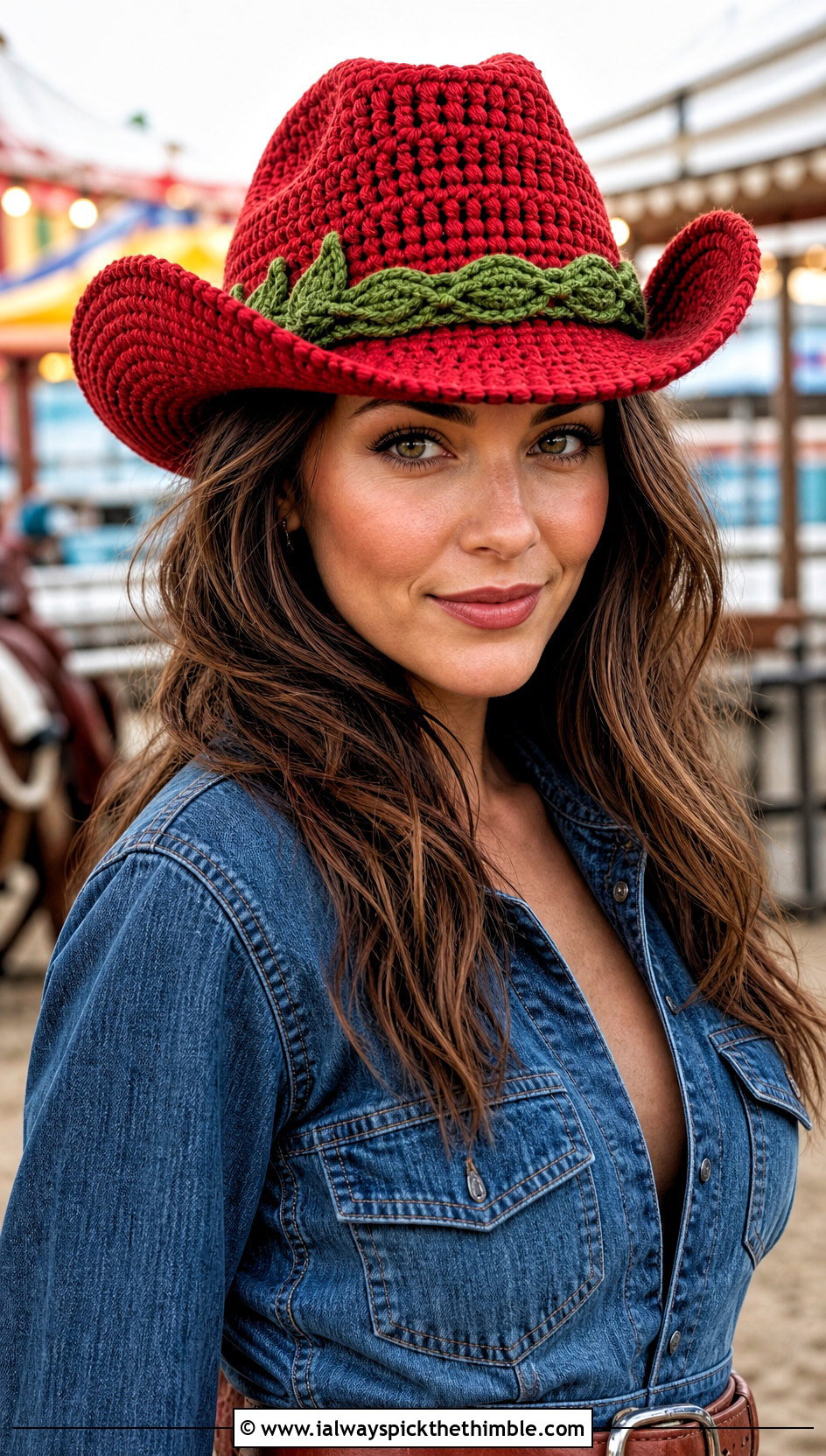 Crochet Corn Cowboy Hat With Denim Jumpsuit - 15 Crochet Corn Hat outfit ideas