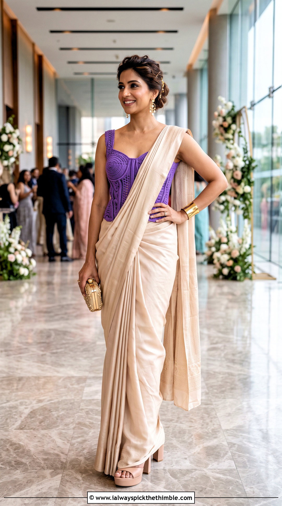 Crochet Corset Blouse With Silk Saree - 25 Crochet Blouse For Saree outfit ideas