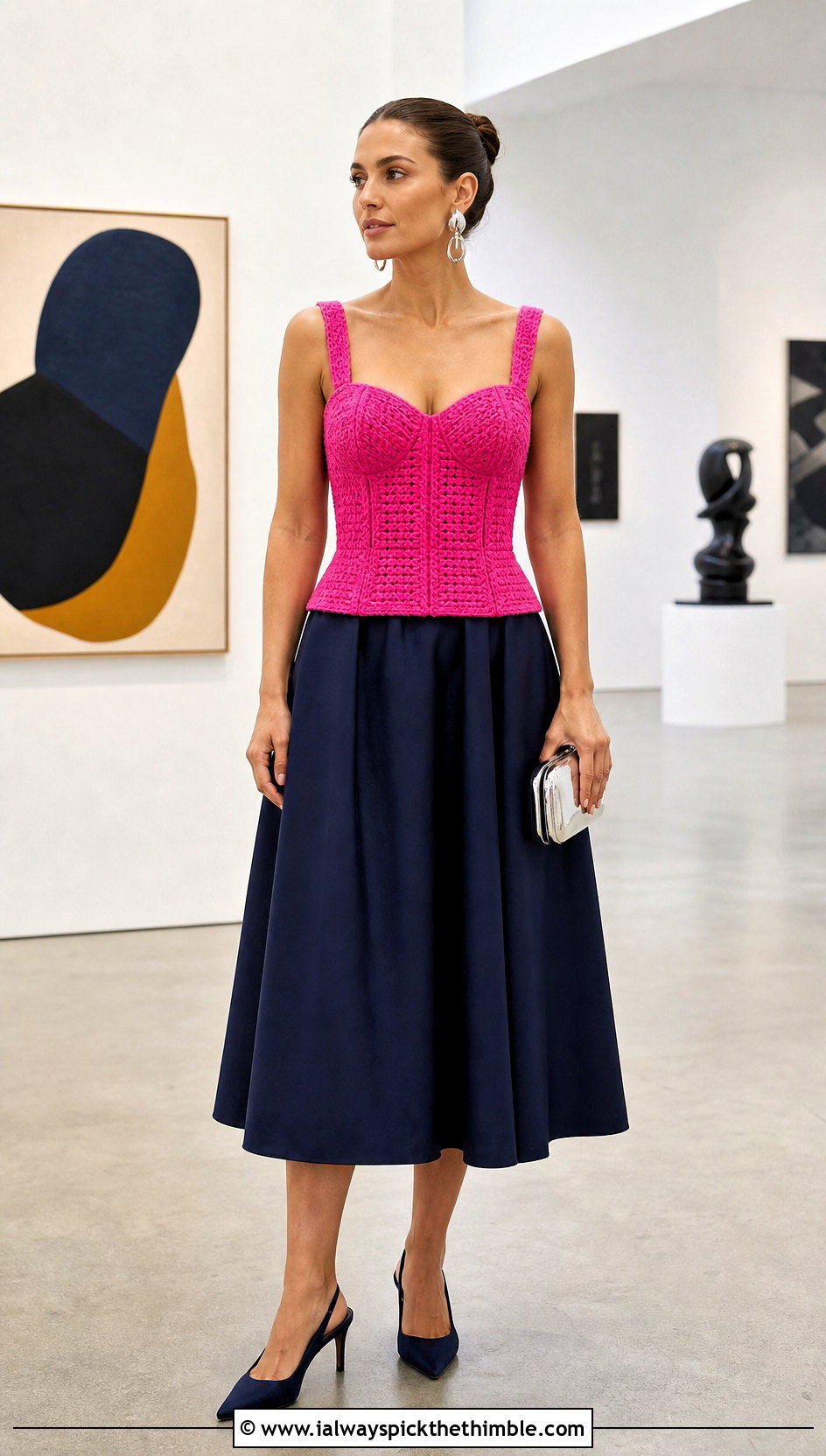 Crochet Corset Top A Line Dress With Slingback Heels - 20 Crochet Top Dress outfit ideas