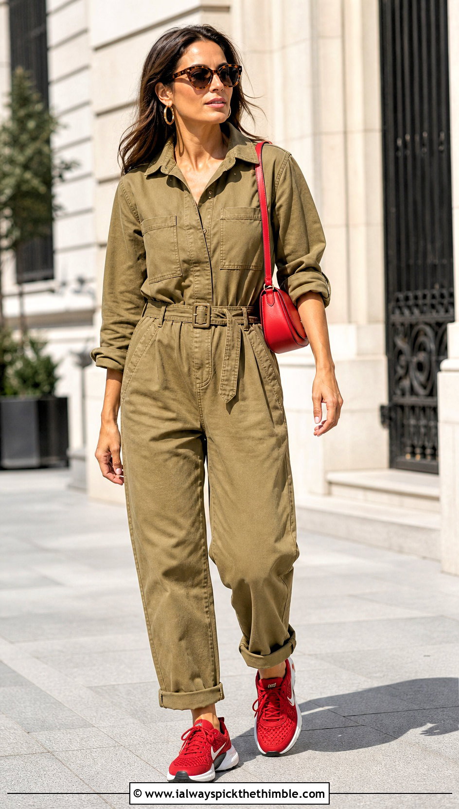 Crochet Covered Nike V2K Run With Utility Jumpsuit - 25 crochet nike shoes outfit ideas