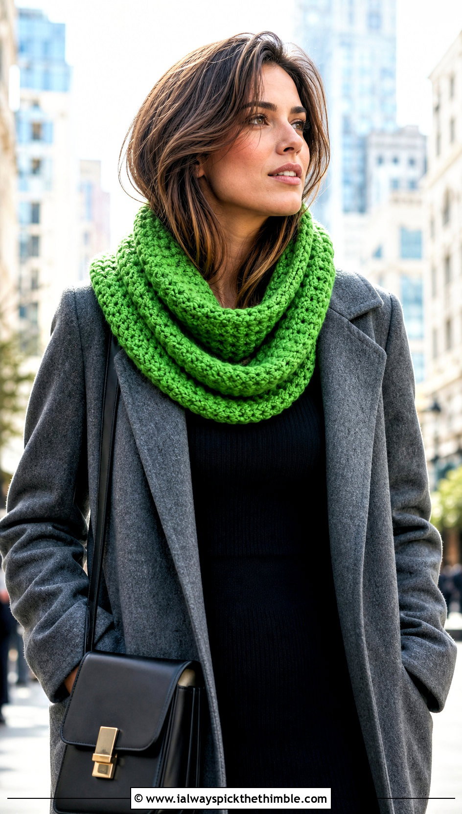 Crochet Cowl One Ball Scarf With Knit Dress And Tall Boots - 15 one ball crochet scarf outfit ideas