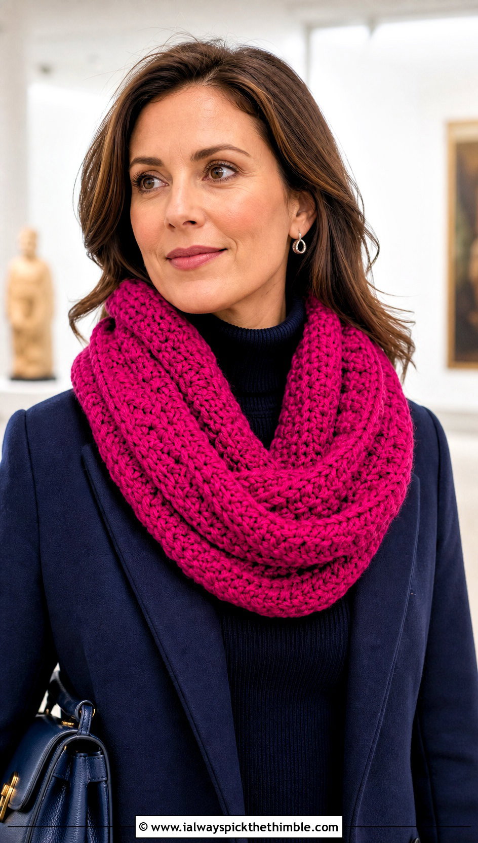 Crochet Cowl Scarf With Monochrome Outfit - 20 Crochet Scarf For Beginners outfit ideas