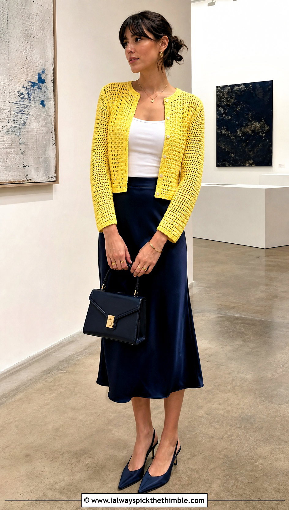 Crochet Cropped Cardigan With Satin Midi Skirt - 25 diy crochet clothes and outfit ideas