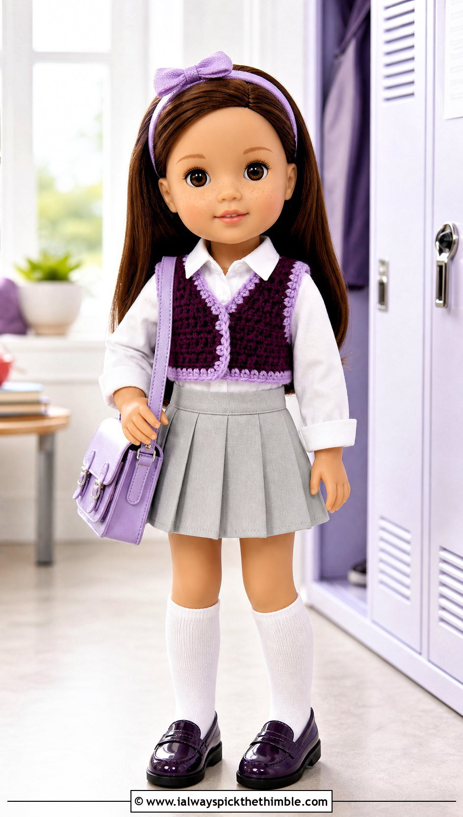 Crochet Cropped Vest With Oxford Shirt - 15 Crochet Wellie Wishers Doll Clothes and outfit ideas