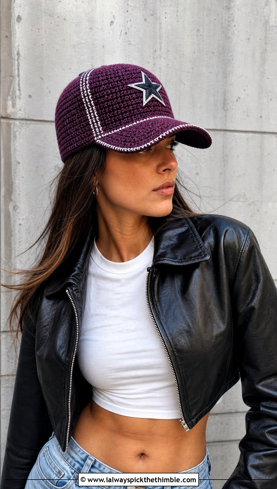 Crochet Dallas Cowboys Baseball Cap With Leather Jacket Outfit - 20 Crochet Dallas Cowboys Hat outfit ideas