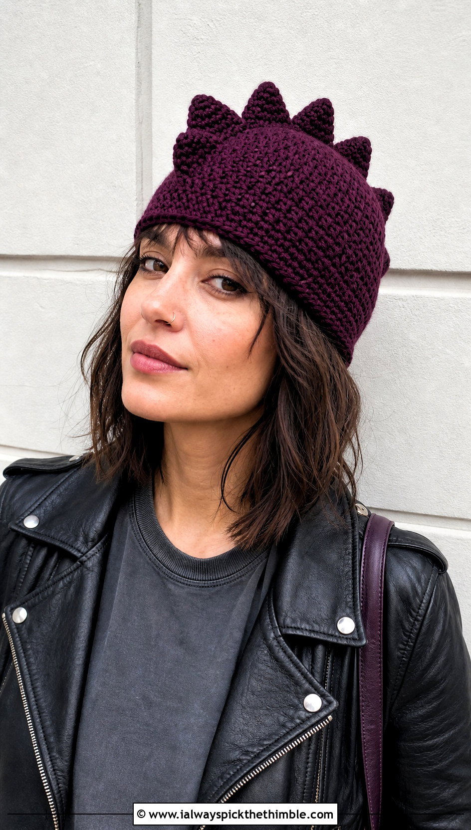 Crochet Dinosaur Amigurumi Beanie With Leather Jacket - 20 crochet amigurumi hat outfit ideas
