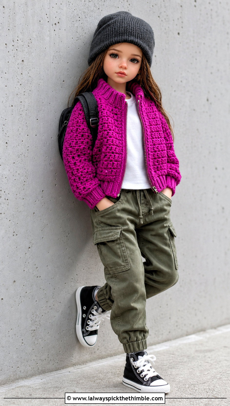 Crochet Doll Bomber Jacket With Cargo Pants - 15 Crochet Doll Clothes English outfit ideas